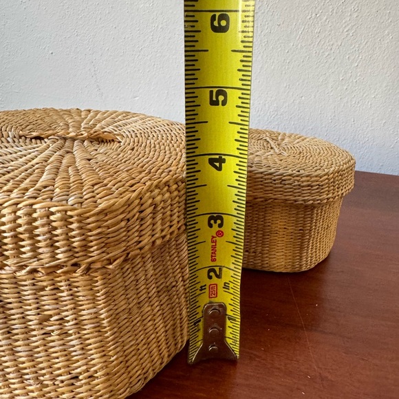 Trio of handwoven baskets/ boxes - Picture 5 of 7